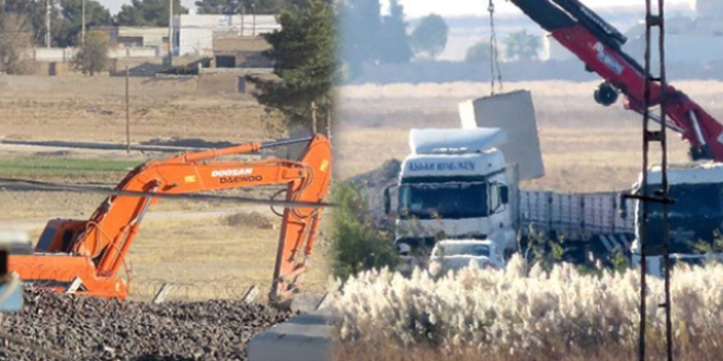 PYD denetimindeki Telabyad sınırına duvar örülecek