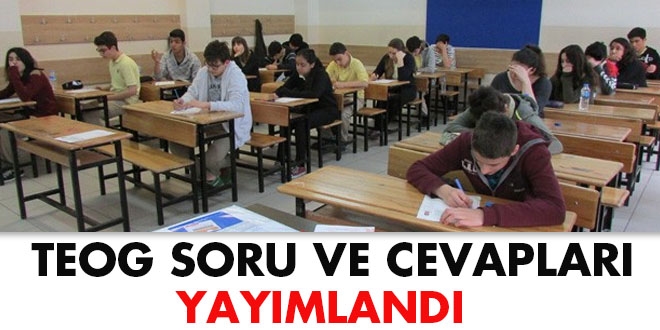 TEOG sorular ve cevaplar yaymland