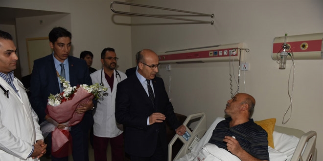 Saldırı sonucu kalp krizi geçiren personele Vali'den ziyaret
