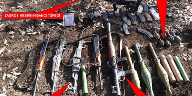 Cudi Dağı bölgesinde çok sayıda silah ve mühimmat ele geçirildi