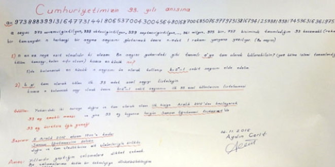 Ödül olarak 93 emekli aylığı konulan sorular çözüldü