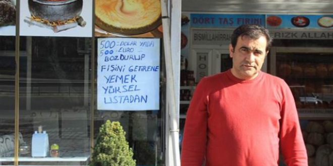 Lokantacıdan dolar bozdurana bedava yemek