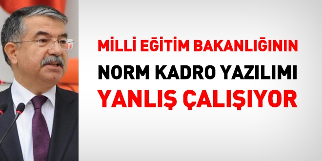Norm kadro modülündeki yazılım kesin yanlış çalışıyor