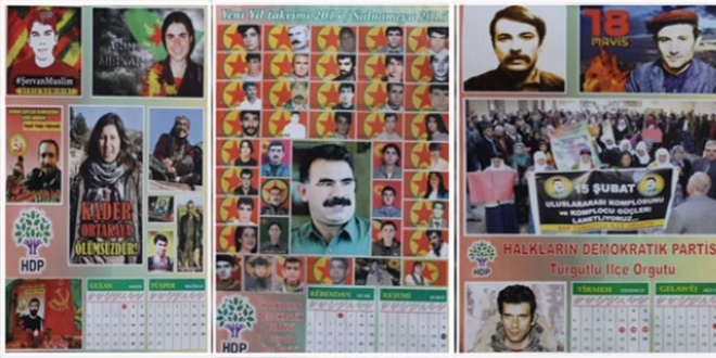 HDP takvimde PKK'lı teröristleri kullanmış