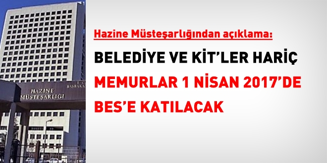 Hazineden BES'e otomatik katılım tarihleriyle ilgili açıklama