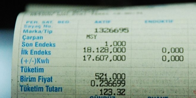 Aktif elektrik enerjisi bedeli kw/s ba��na 16,2 kuru� oldu