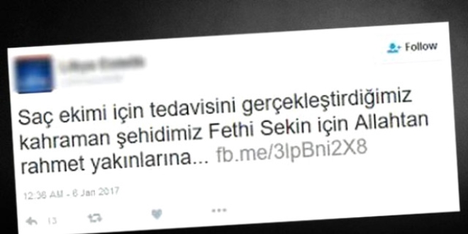 Fethi Sekin'le ilgili kapitalist paylaşıma soruşturma