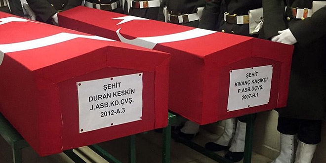 Şehit iki astsubay için tören düzenlendi