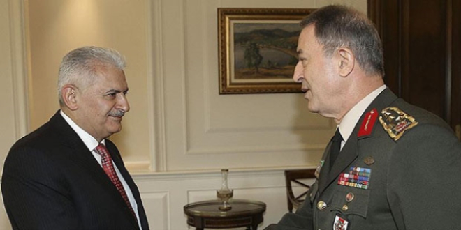 Yıldırım, Genelkurmay Başkanı Orgeneral Akar'ı kabul etti