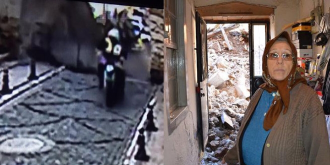 Polis memuru enkaz altında kalmaktan son anda kurtuldu/ Video