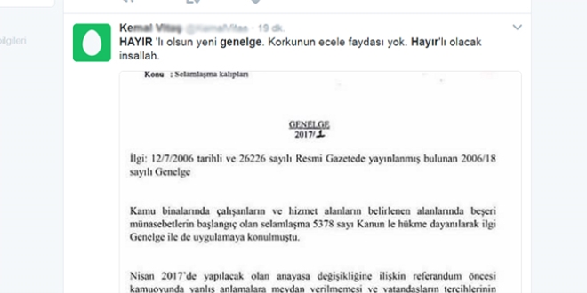 Sosyal medyadaki, Selamlama Genelgesi, SAHTE