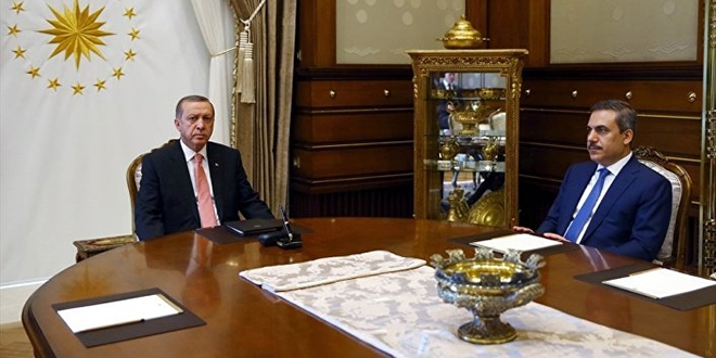 Erdoğan, MİT Müsteşarı Fidan'ı kabul etti