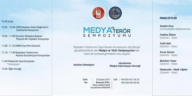 Başbakan Yardımcısı'nın katılımıyla medya ve terör sempozyonu