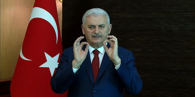 Ba�bakan Y�ld�r�m'dan i�aret diliyle 'evet'e davet