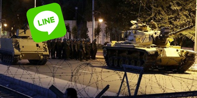 Darbe girişimi, Line'dan koordine edilmiş