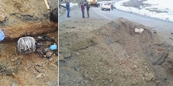 Teröristlerin yola tuzakladığı patlayıcı imha edildi