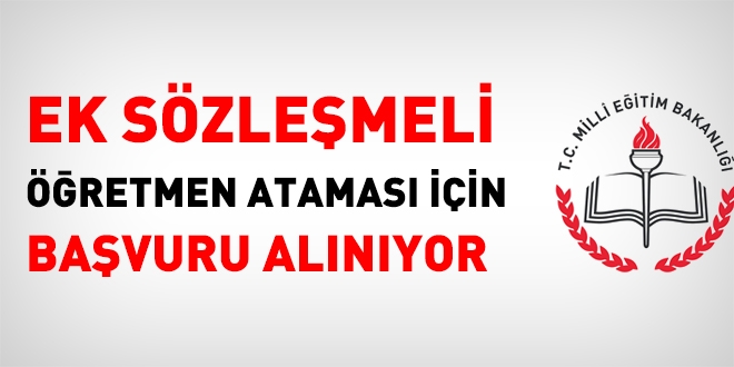 Ek sözleşmeli öğretmen ataması için başvurular alınıyor