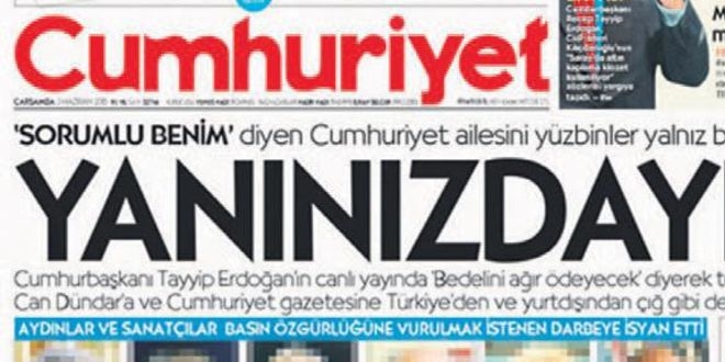 Atat�rk'�n gazetesini ter�r s�zc�s� yapt�lar