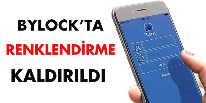 Bylock'ta renklendirme kaldırıldı