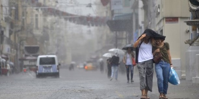 Meteorolojiden baz illerimiz iin saanak uyars