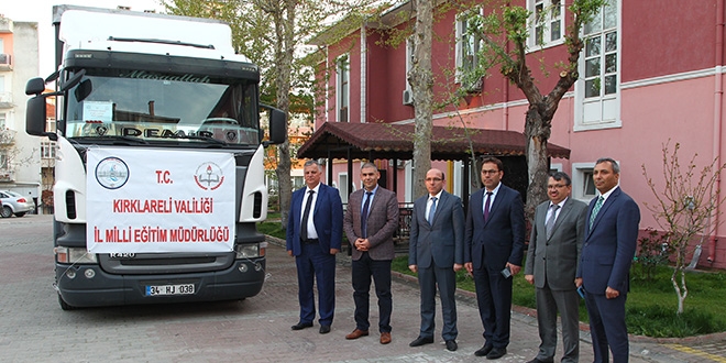 Kırklareli MEM'den El Bab'a eğitim malzemesi yardımı