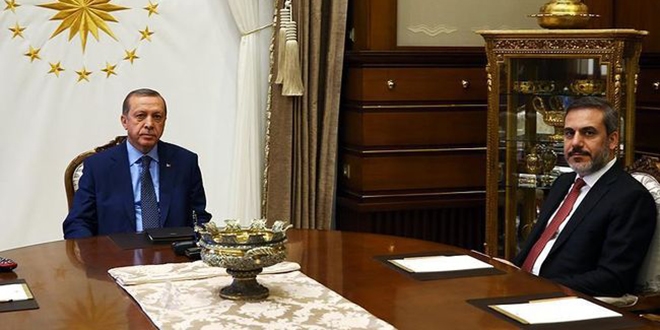 Erdoğan, MİT Müsteşarı Fidan'ı kabul etti