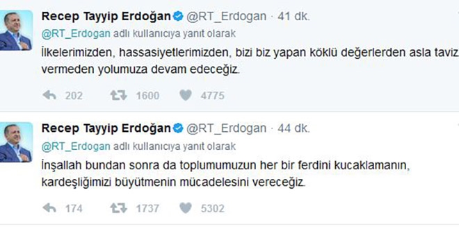 Erdoğan: Bizim safları sıkılaştırmaya ihtiyacımız var