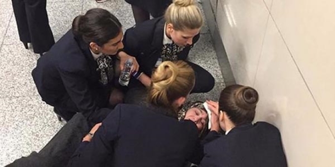 THY kabin ekibi, yere düşen yolcu için seferber oldu