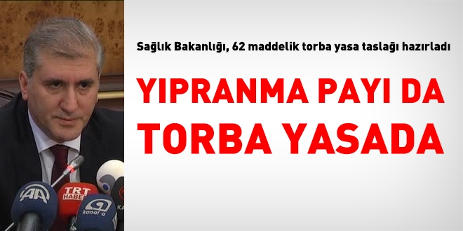 Sağlık Bakanlığı, 62 maddelik torba yasa taslağı hazırladı
