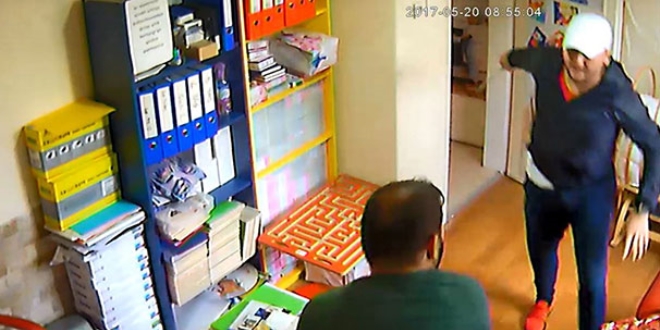 Oğlunu görmek için bıçakla kreşi bastı