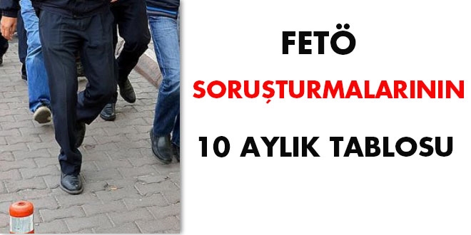 İşte soruşturmaların 10 aylık tablosu
