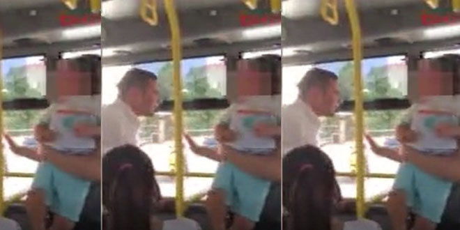 Otobüs şoförü kucağında bebek olan kadının üzerine yürüdü