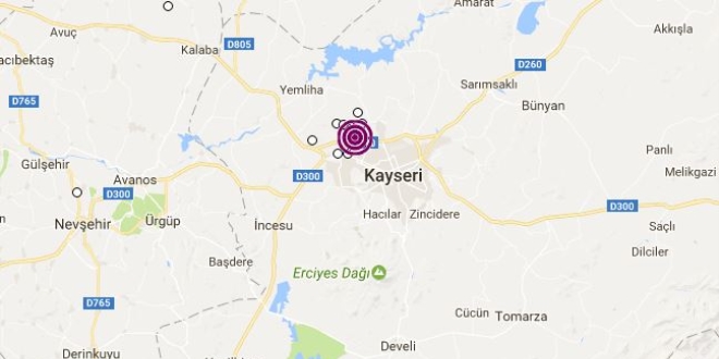 Kayseri'de 3.4 büyüklüğünde deprem
