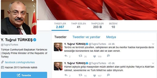 Tuğrul Türkeş, Şenay öğretmen için rahmet diledi