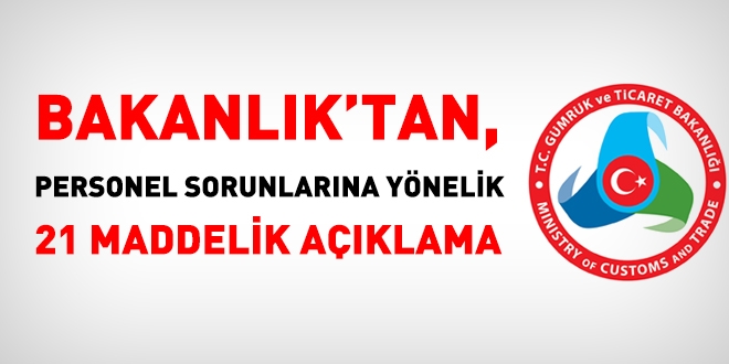 Gümrük Bakanlığından, personel alımına yönelik açıklama
