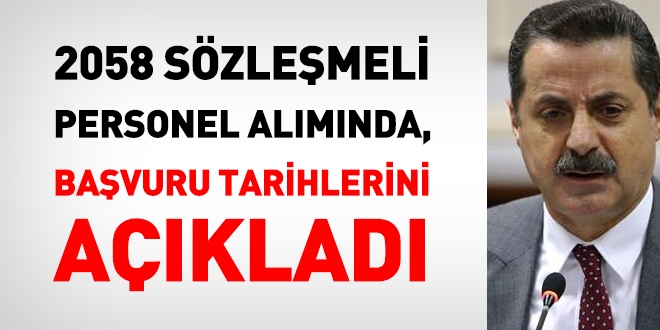 Bakan Faruk Çelik, sözleşmeli personel alımında, başvuru tarihlerini açıkladı