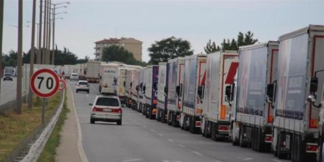 Kapıkule Sınır Kapısı'nda tır kuyruğu
