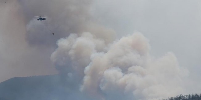 zmir'deki yangn 100 hektardan fazla alanda etkili oluyor