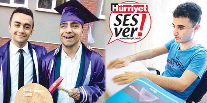 Görme engelli kardeşler liselerini birincilikle bitirdi