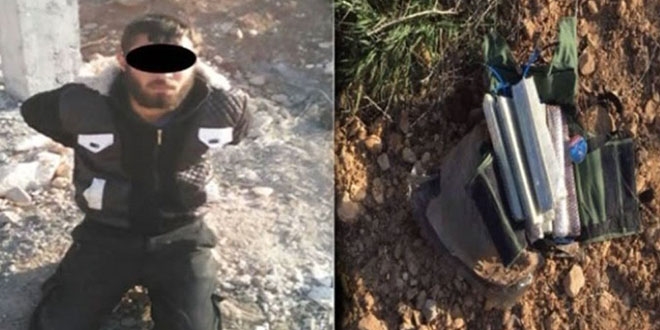 Suriye sınırında 'canlı bomba' düzeneğiyle yakalandı