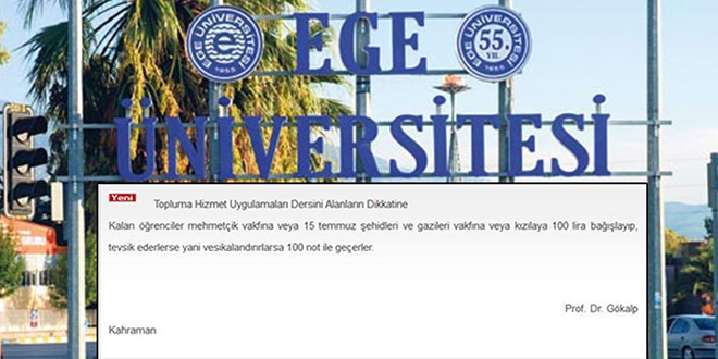 'Devlet vakfına bağış yap, dersten geç'