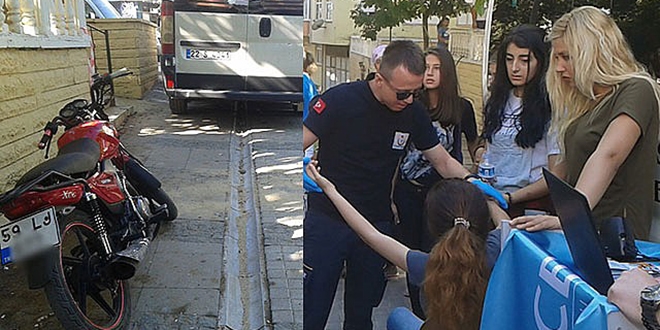 Polisten kaçan motosikletli yayaya çarptı