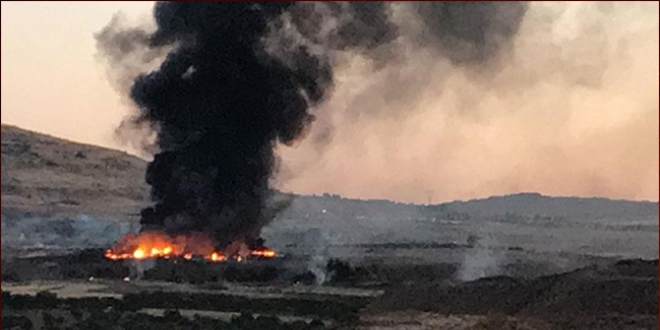Kilis'te mühimmat depoları patladı