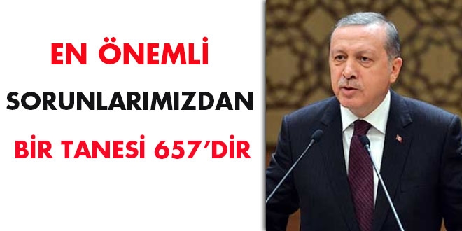 'Türkiye'nin en önemli sorunlarından bir tanesi 657'dir'
