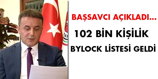 Başsavcı açıkladı... 102 bin kişilik ByLock listesi geldi