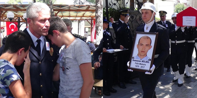 Şehit polis memuru gözyaşlarıyla memleketine uğurlandı