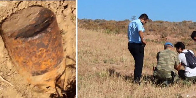 Bayburt'ta patlamamış top mermisi bulundu