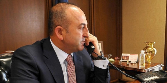 Bakan �avu�o�lu Alman mevkida�� ile telefonda g�r��t�