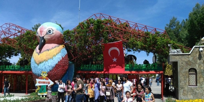 Gaziantep Hayvanat Bahçesinde hafta sonu yoğunluğu