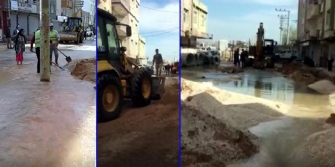 Mardin'de su şebekesi patladı